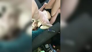 Bimbo throats long penis untill she gags