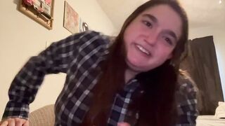 Sugar baby introducing herself to potential sugar daddies and then fucking herself deep on chair