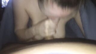 Step sister with long titties blows brothers cock