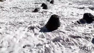 four men banged! a sluts on the beach