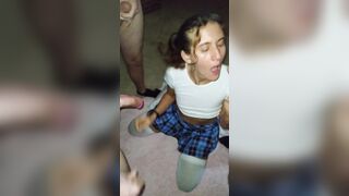 Being a Stunning bimbos and "helping" Daddys friends by stroking and sucking off on their rough drippy dicks