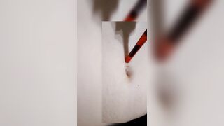 Bae belly button, deep navel, spiting into navel , lick navel, navel tortured