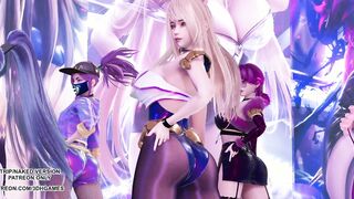 [MMD] Dalshabet - Joker Ahri Akali Kaisa Evelynn Seraphine KDA Bombshell Kpop Dance 4K League of Legends