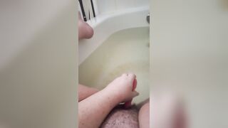 Warming up into tub