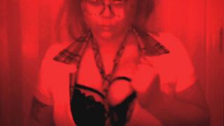 Sexsual school cunt with mouth posing the crowd