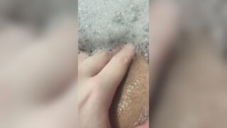 Do you want to join me into a bubble bath-tub and jerk off my long clitoris?