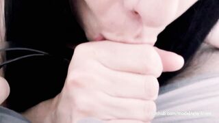 Beautiful oral sex - Step sister wearing dog leash gets cum inside mouth