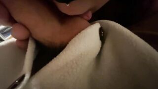 Hot bitch blows my penis