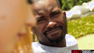 Huge ebony dick stepdad fuck blonde step daughter with long butt