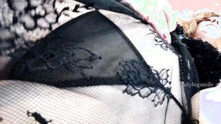 Red Head Beauty performance close-ups booty inside thongs inside transparent Dress