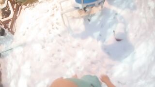 New exhibitionist fiance dared to check the mail to tease next door