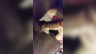 Sloppy throat screwed on a fat penis, with creampie!