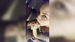 Sloppy throat screwed on a fat penis, with creampie!