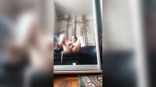 exciting masturbation into the mirror