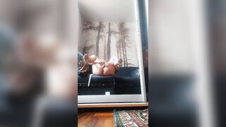 exciting masturbation into the mirror