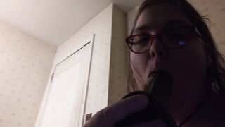 Bbw fucking and blowing big black dick toy