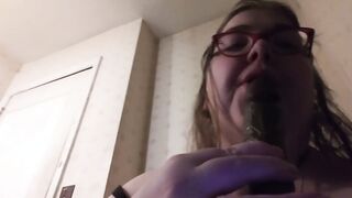Bbw fucking and blowing big black dick toy