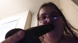 Bbw fucking and blowing big black dick toy