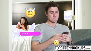 Bombshell Dark Hair bangs her step-brother