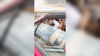 Dude took a chick for a rides into his ferrari and get nice oral sex