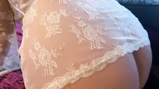 Obsessing over her angelic body till she wraps her red lips around my dick and begs for my cum