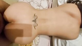 point of view-taking it from behind and then jizzed on boobs