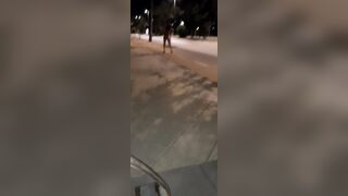 Nude inside outside walking & driving around