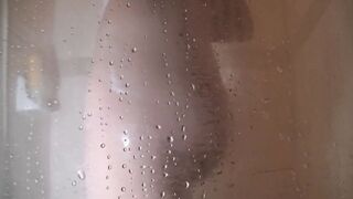 Me taking a shower while husband films. View till end for a unique message!