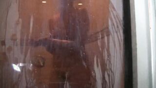 Me taking a shower while husband films. View till end for a unique message!