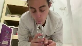 PASSIONATE Sex Toy Sucking Off with a RIVETING Squirt