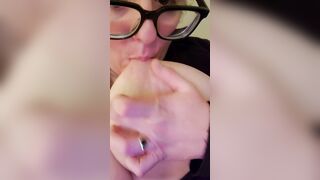 Bbw mom SELF SUCK sweet MILK & having fun with my milky TITTED