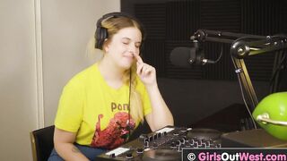 Chubby bushy dyke Katie gets both her holes licked