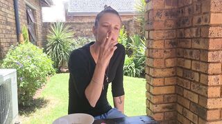 Piss desperation | wetting my milf jeans | public smoking
