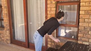 Piss desperation | wetting my milf jeans | public smoking