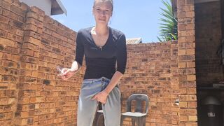 Piss desperation | wetting my milf jeans | public smoking