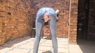Piss desperation | wetting my milf jeans | public smoking