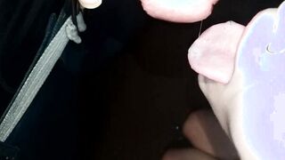 Taking a long load on my tongue