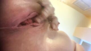 Leaking orgasm from clitoris and nipple play