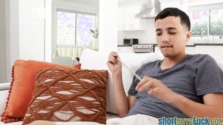 Big Boobed stepmom rides short stepson before deepthroating