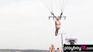 Huge boobed badass nude blondie Dani Mathers and GFs trying