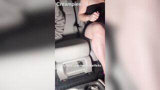 The BEST vehicle sex clip ever! Hotwife gets four creampies from four strangers while cuck hubby drives