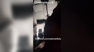 The BEST vehicle sex clip ever! Hotwife gets four creampies from four strangers while cuck hubby drives