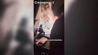 The BEST vehicle sex clip ever! Hotwife gets four creampies from four strangers while cuck hubby drives