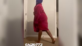 Natural Thick African inside Blue Strip Tease
