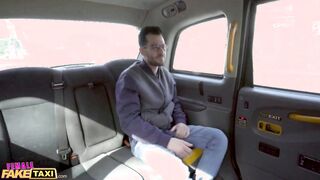 Female Fake Taxi Female driver takes passengers cum inside her