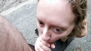 This Crazy Little Skank Loves Getting Facials inside Outdoor Places