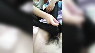African Stockings Fem Dom Devils Pedicure and Hand Job Tease
