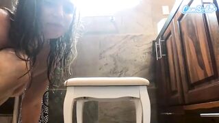 Camsoda - Tori Ebony Anal and Masturbation into bathroom