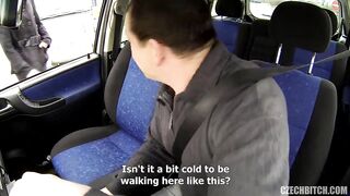 Sweetheart fucked on the backseat by a horny driver