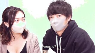 Blindfold taste test game! Japanese GF tricked by him in